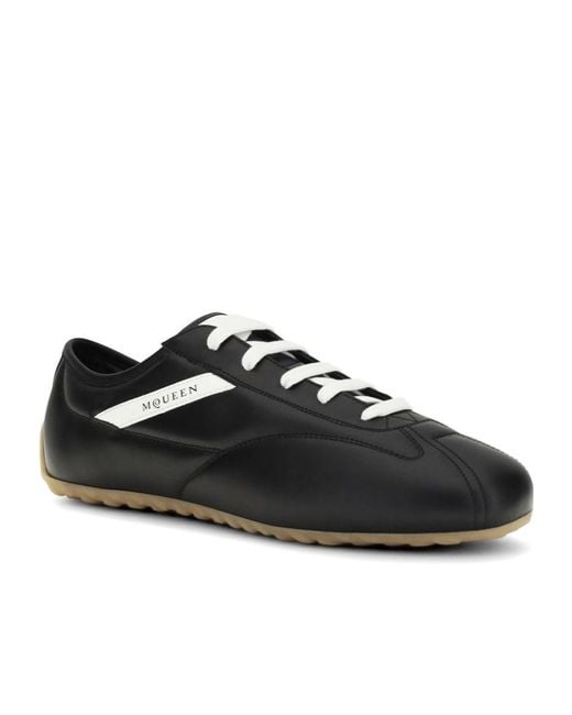 McQueen Black Lace-Up Low-Top Sneakers for men