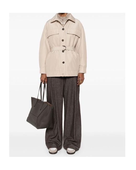 Brunello Cucinelli Natural Belted Jacket