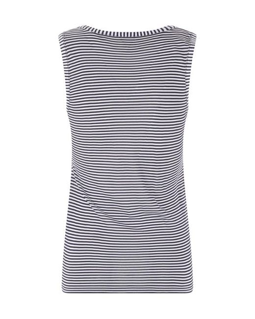 Bottega Veneta Gray Striped Sleeveless Top