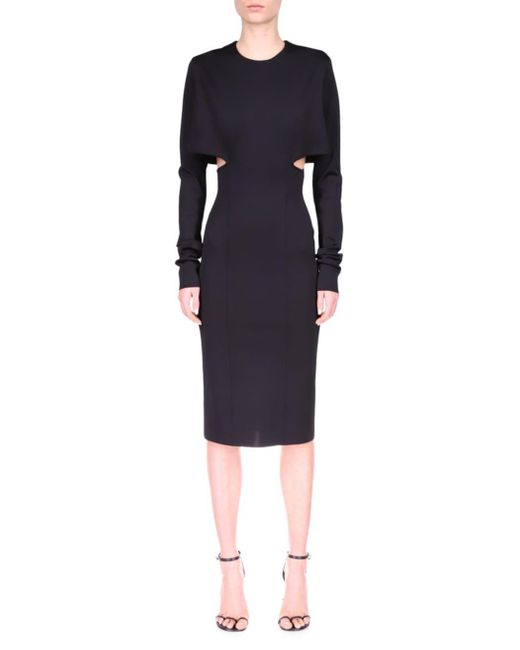 Givenchy Blue Cut-Out Punto Milano Midi Dress