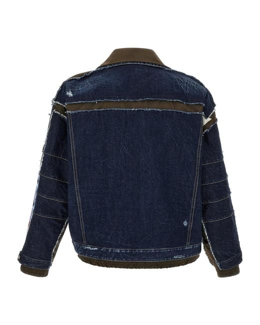 DSquared² Blue Front Zip-Up Denim Jacket for men