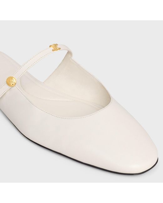 Céline White Macaron Mule