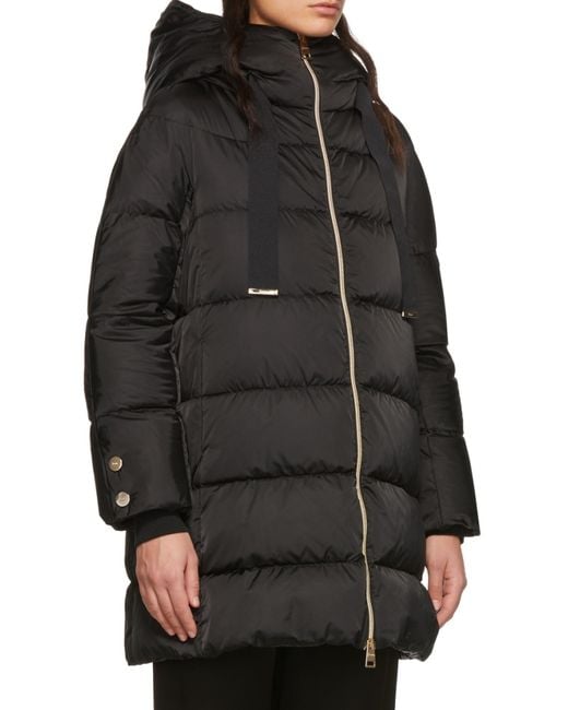 Herno Black Zip-Up Drawstring Hooded Jacket
