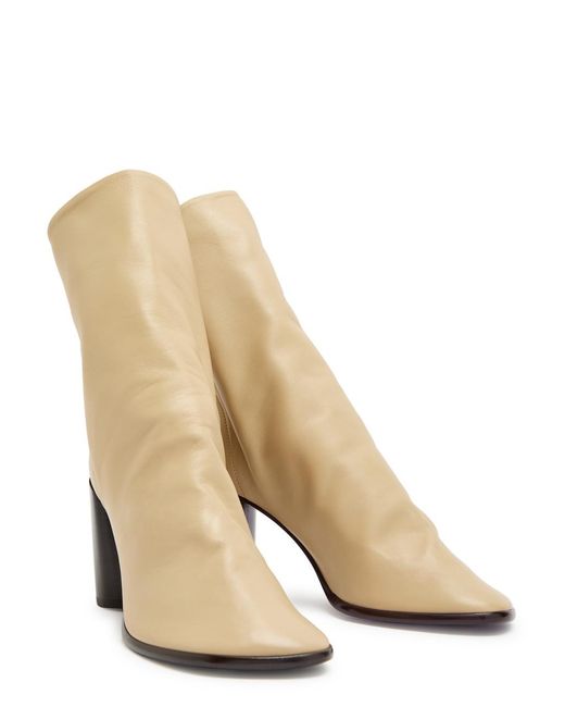 Lemaire White Square Toe Ankle Boots