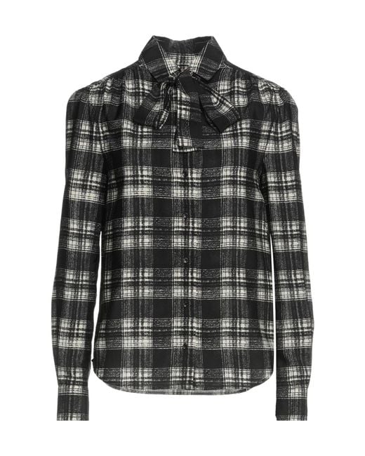 Saint Laurent Black Plaid Long Sleeve Shirt