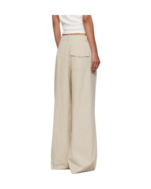 St. Agni Natural Wide-Leg Casual Pants