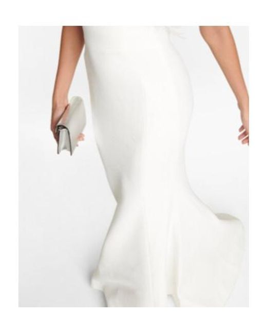 Rebecca Vallance White Bridal Grace Feather-Trimmed Gown
