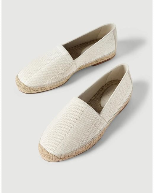 Brunello Cucinelli White Techno Raffia And Suede Espadrilles With Piping for men