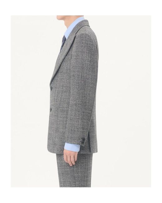 Valentino Gray Single-Breasted Mouliné Wool Jacket for men