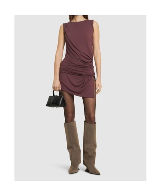 The Attico Purple Draped Sleeveless Dress