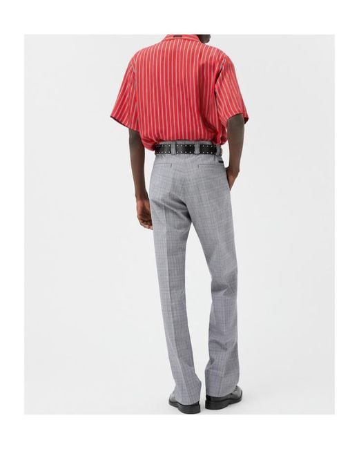 Versace Gray Checked Tailored Pants for men