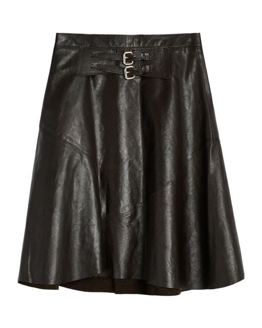 Our Legacy Black Waltz Leather Midi Skirt