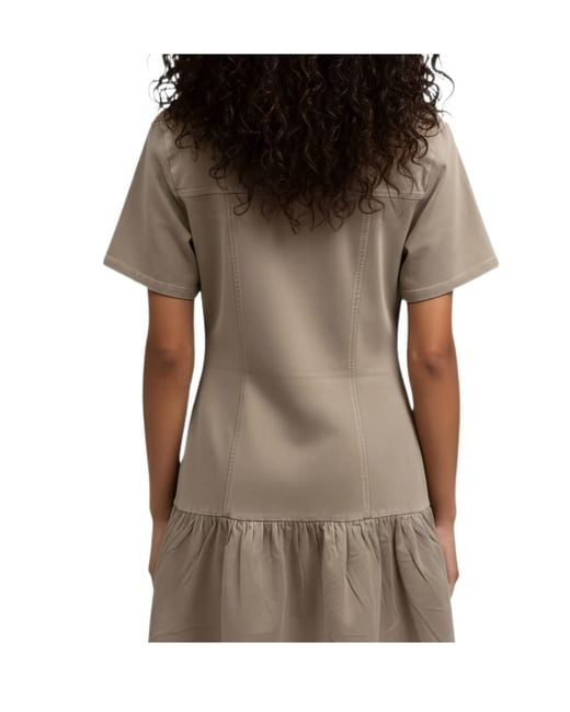 Liu Jo Gray Ruffled Mini Dress