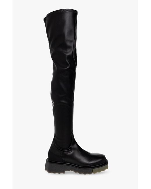 Off-White c/o Virgil Abloh Black Round Toe Knee-Length Boots