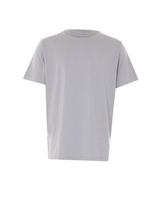 Moose Knuckles Gray Graphic Printed Crewneck T-Shirt for men
