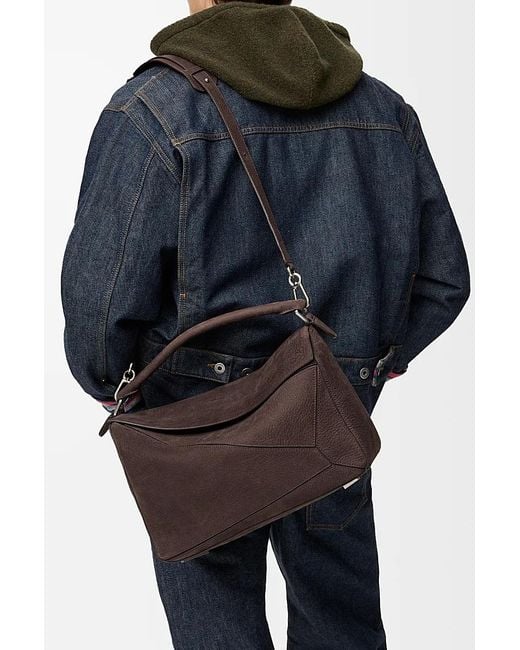 Loewe Brown Large Puzzle Tote Bag for men