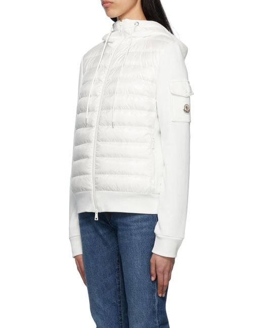 Moncler White Hooded Padded Jacket