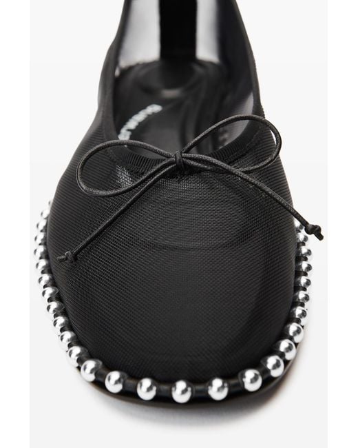 Alexander Wang Gray Studded Mesh Flat Shoes