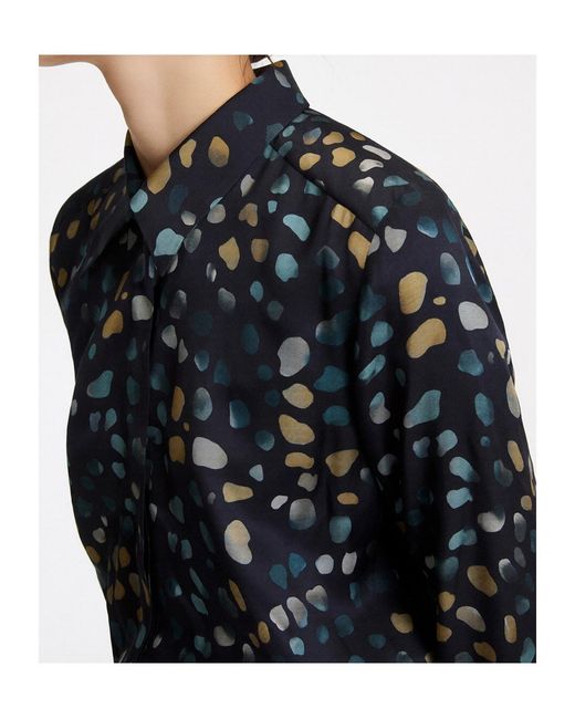 Marella Blue Printed Twill Shirt