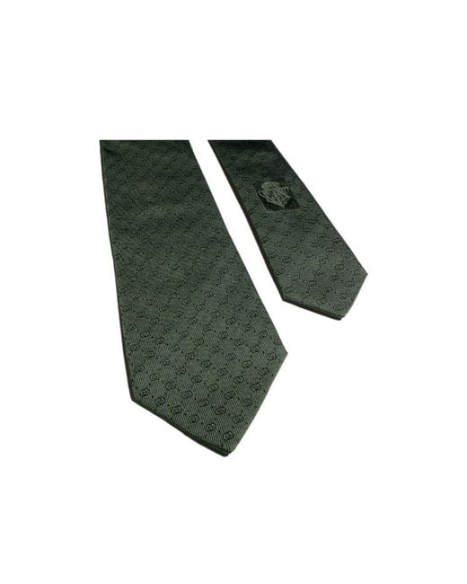 Gucci Green Interlocking G Silk Jacquard Tie for men