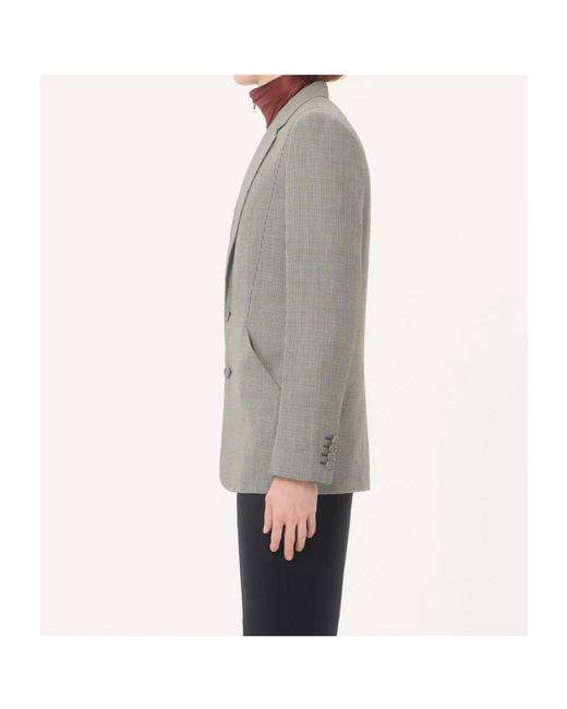 Valentino Gray Houndstooth Patterned Single-Breasted Jacket for men