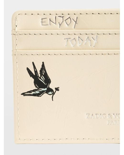 Zadig & Voltaire White Zv Pass Tattoo Card Holder