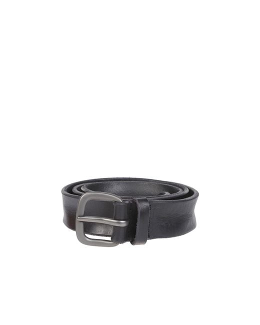 Orciani Black Leather Belt for men