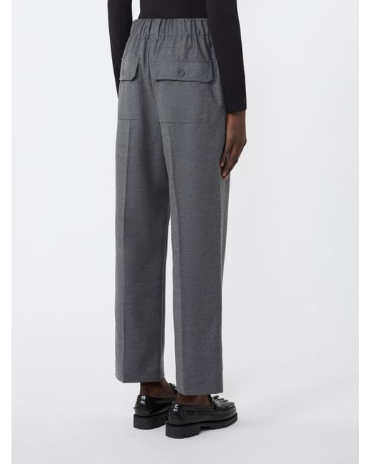 Weekend by Maxmara Gray Wool Flannel Trousers