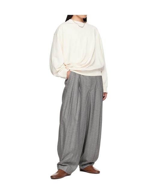 Hed Mayner White Asymmetric Pullover for men