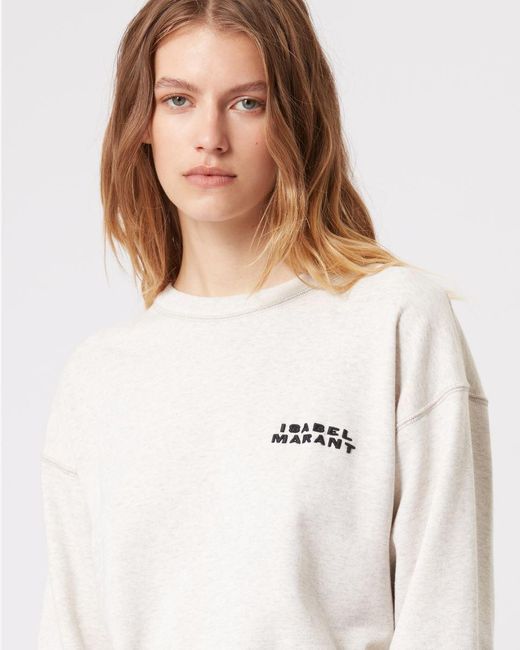 Isabel Marant White Logo Embroidered Crewneck Sweatshirt