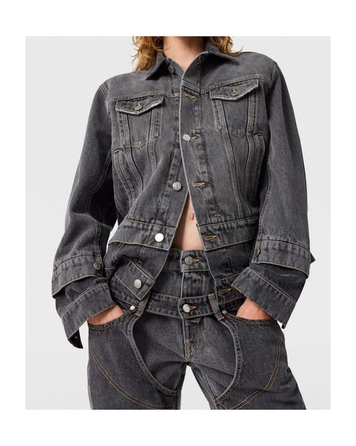 Stella McCartney Gray Tonal Paneled Denim Jacket