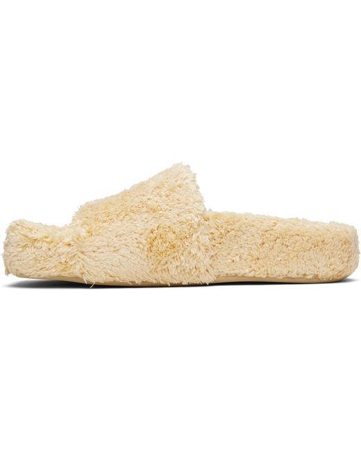 MM6 by Maison Margiela White Textured Flat Sandals