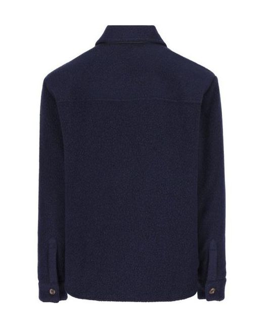 Fay Blue Zip-Up Over Shirt Jacket for men