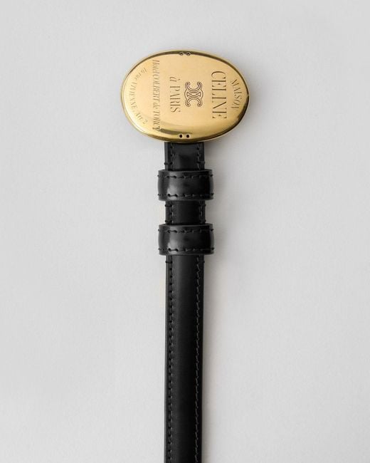 Céline White Mini Maison Taurillon Leather Belt