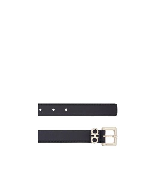 Ferragamo White Ferragamo Donna H 25 Logo Buckle Belt