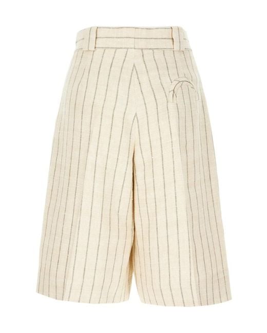 Blazé Milano Natural Serene Pinstripe Shorts
