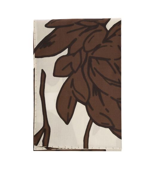 Brunello Cucinelli Brown Motif Printed Scarf