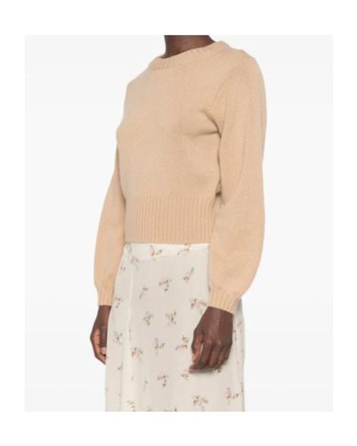 Allude Natural Long-Sleeved Sweater