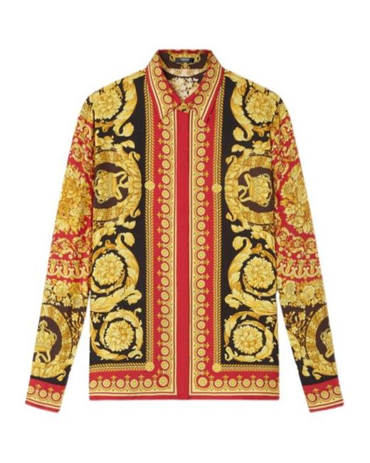 Versace Multicolor Pure Silk Shirt
