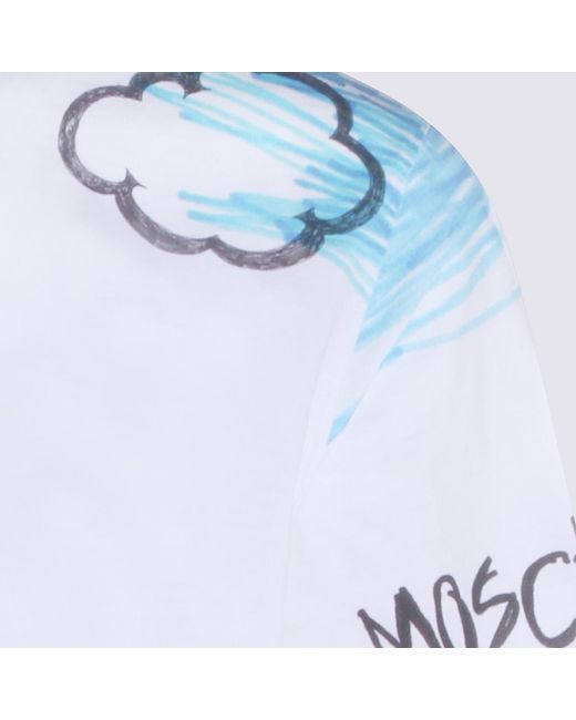 Moschino Blue Short Sleeve Printed T-Shirt for men