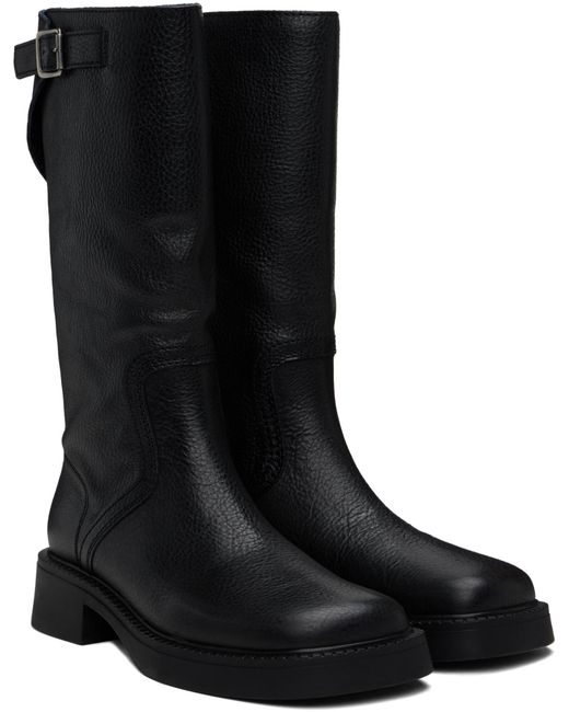 Miista Black Round-Head Short Boots