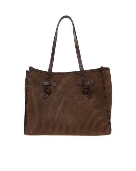 Gianni Chiarini Brown Marcella Large Logo Patch Tote Bag