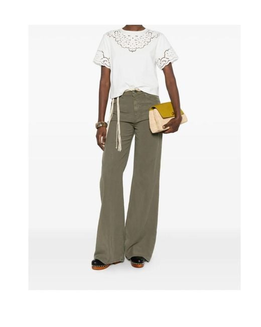 Twinset White Broderie Anglaise Knitted Top