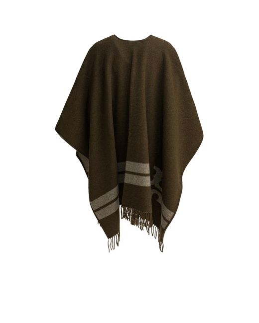 Tory Burch Green Fringed Cape