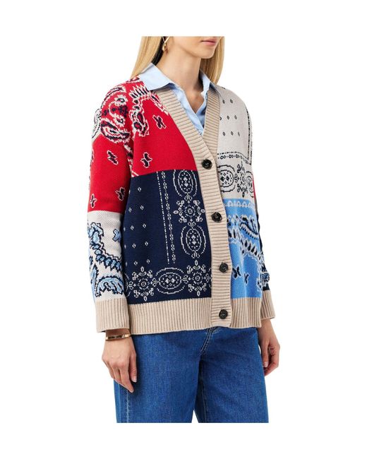 Weekend by Maxmara Blue Button-Front Knit Cardigan
