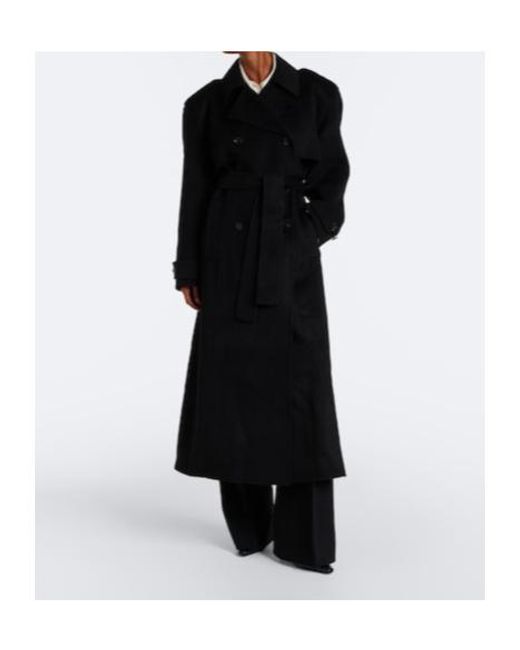Frankie Shop Black Nikola Padded Wool And Cashmere Trench Coat