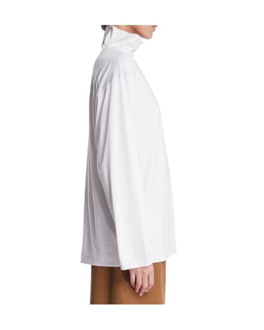 The Row White Long-Sleeved Turtleneck T-Shirt