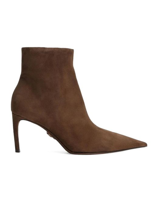 Dolce & Gabbana Brown 75Mm Devotion Pointed-Toe Ankle Boots