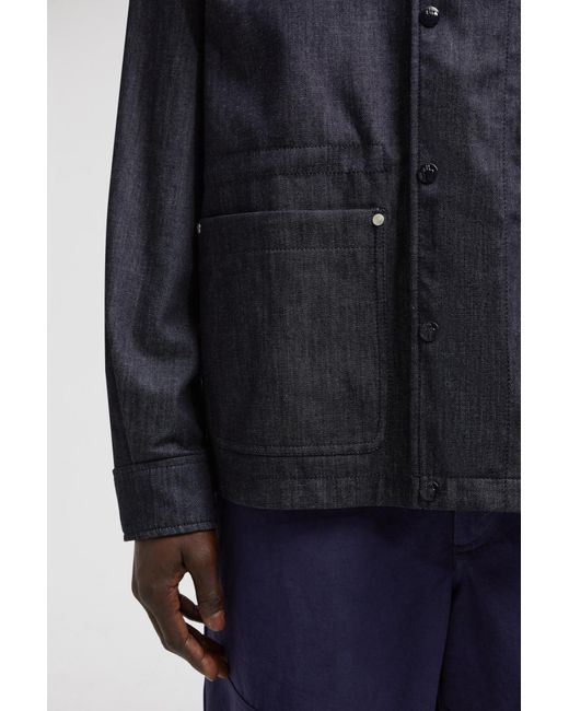 Moncler Blue Chesery Denim Field Jacket for men