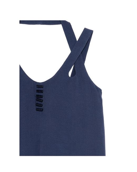 Emporio Armani Blue Strappy Detail Top